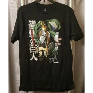 Attack on Titan Season 3 Captain Levi Anime Black T-Shirt Funimation sz‎ Medium